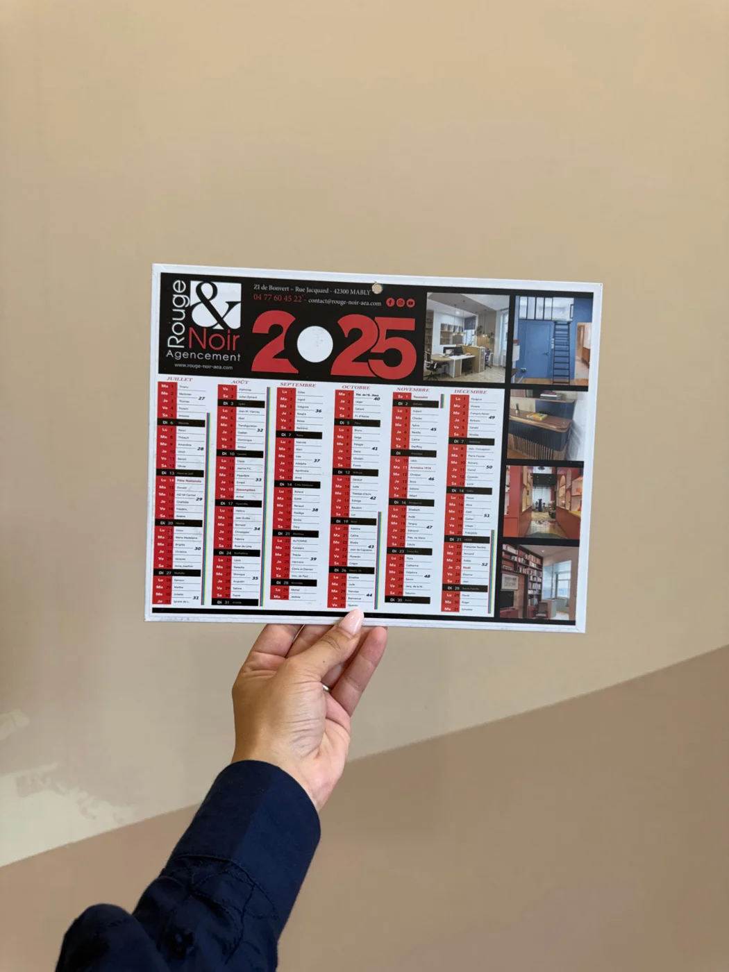 Calendrier 2025 Rouge & Noir Agencement